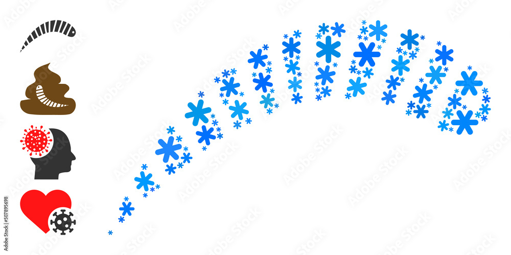 Mosaic worm icon is done for winter, New Year, Christmas. Worm icon mosaic is done of light blue snow items. Some bonus icons are added. Mosaic worm icon is done for winter, New Year, Christmas. Worm icon mosaic is done of light blue snow items. Some bonus icons are added.