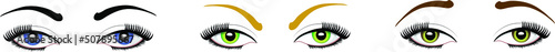 Women eyes expressions set, vector