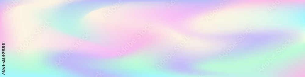 Horizontal gradient abstract pastel holographic texture design for background. Empty blank template for cover, presentation, brochure.