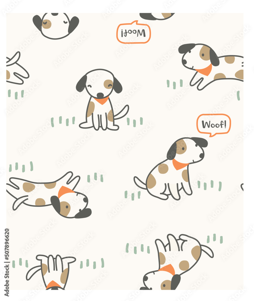 Seamless cute puppy pattern vector, Puppy vector, Cute puppy print, Cute puppy repeat Seamless cute puppy pattern vector, Puppy vector, Cute puppy print, Cute puppy repeat
