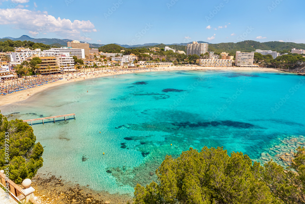 Mallorca, Paguera. View of Palmira beach