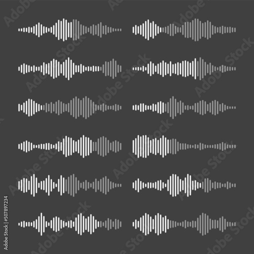 Wallpaper Mural Voice message, mail. Social media chat conversation. Messaging app, music player, audio or video editor interface element. Voice assistant recorder. Sound wave pattern. Dark mode. Vector illustration Torontodigital.ca