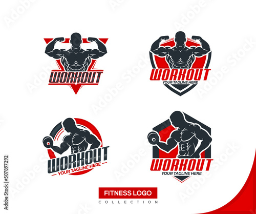 Workout Or Gym Vector Logo Design Collection photo