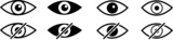 Eye icon set. Eyesight symbol. Retina scan eye icons. Simple eyes collection. Eye silhouette