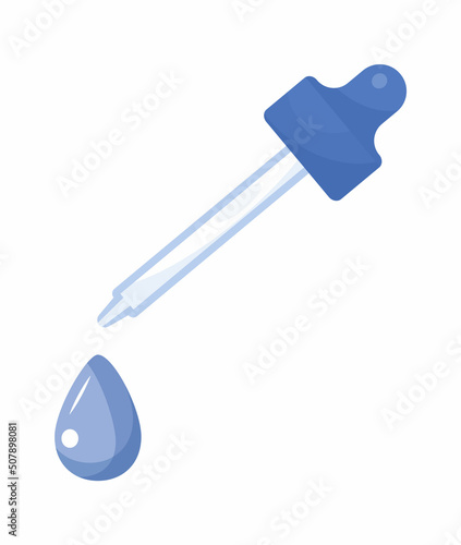Pipette icon vector on the white background. Eye dropper with drop
