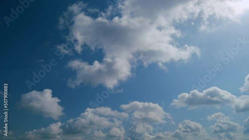 White clouds background. Blue sky with copyspace background. photo