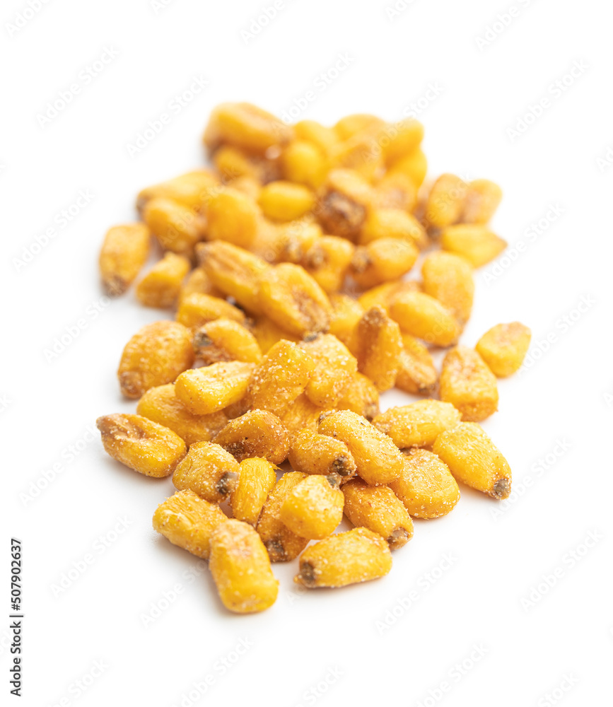 Roasted salted corn snack isolated on white background. Roasted salted corn snack isolated on white background.