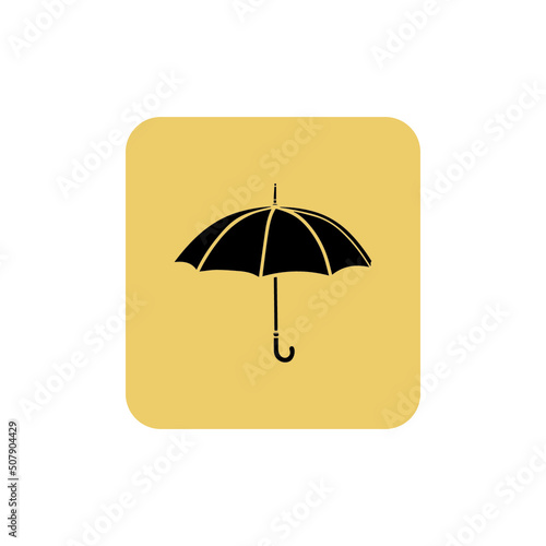 Vector icon of umbrella in brown isolated background. Icon for use in websites, for design