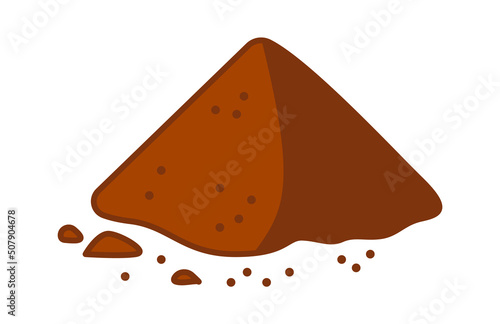 Cocoa powder food. Vector illustration