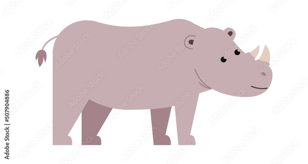 Fototapeta premium Rhinoceros African animal. Vector illustration