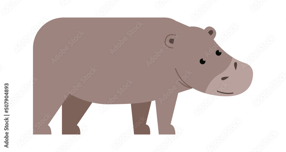 Hippo African animal. Vector illustration