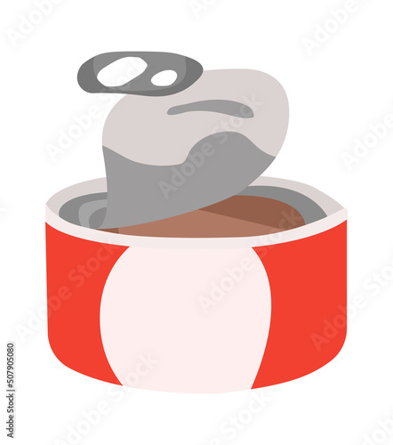 Open cans food. Vector illustration