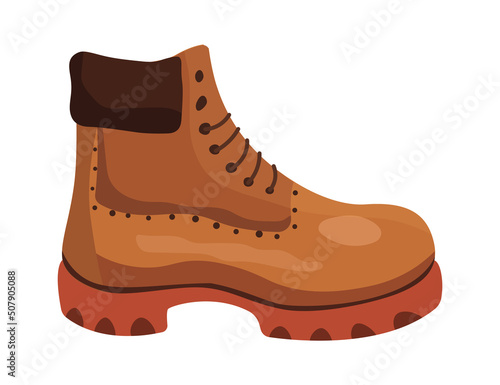 Hiking boot Camping Equipment. Vector illustration