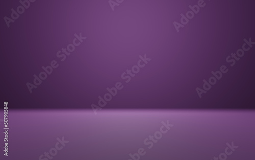 Abstract purple and gradient light background with studio backdrops. Blank display or clean room for showing product. Realistic 3D render.
