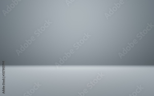 Abstract gray and gradient light background with studio backdrops. Blank display or clean room for showing product. Realistic 3D render.