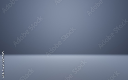 Abstract blue and gradient light background with studio backdrops. Blank display or clean room for showing product. Realistic 3D render.