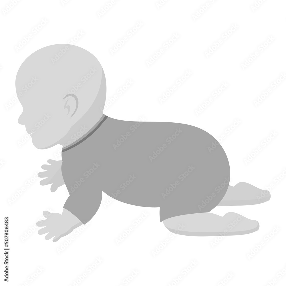 表情なしの人物 白黒のカットイラスト素材 / 赤ちゃん 表情なしの人物 白黒のカットイラスト素材 / 赤ちゃん