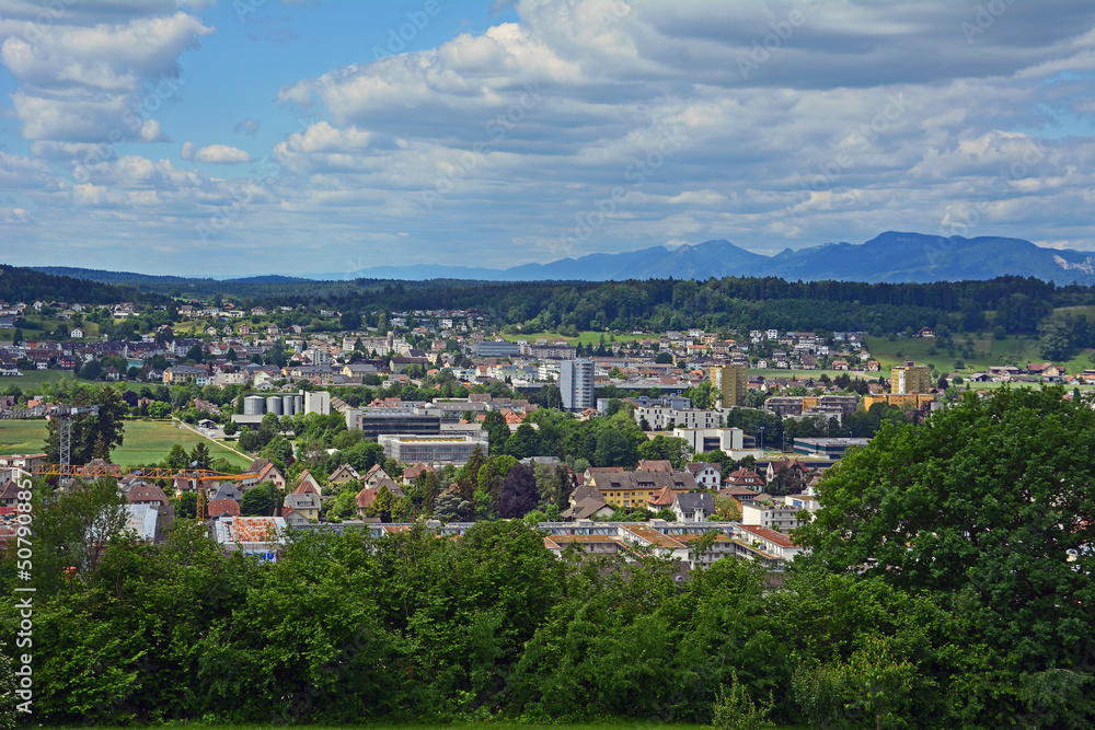 Blick auf Strengelbach bei Zofingen, Kanton Aargau