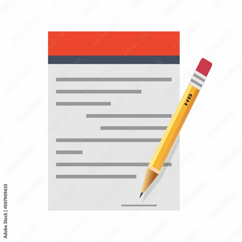 Blank paper and pencil for school and education. Notepad and note design for office and writing. Empty white paper and page for writing. Isolated design. Vector Blank paper and pencil for school and education. Notepad and note design for office and writing. Empty white paper and page for writing. Isolated design. Vector