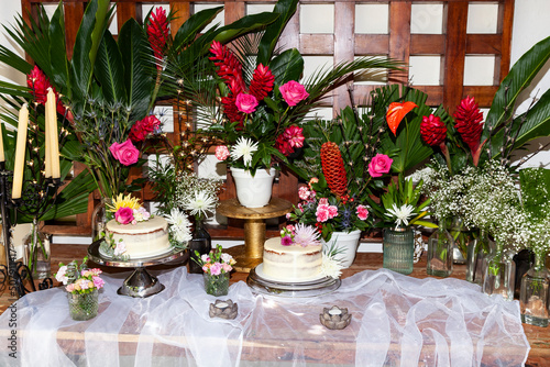 Fototapeta Naklejka Na Ścianę i Meble -  Tasty Decorated Cake For Social Event Reception; Birthday, Wedding Or Party