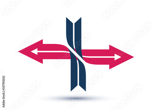 Crossed arrows vector logo,...