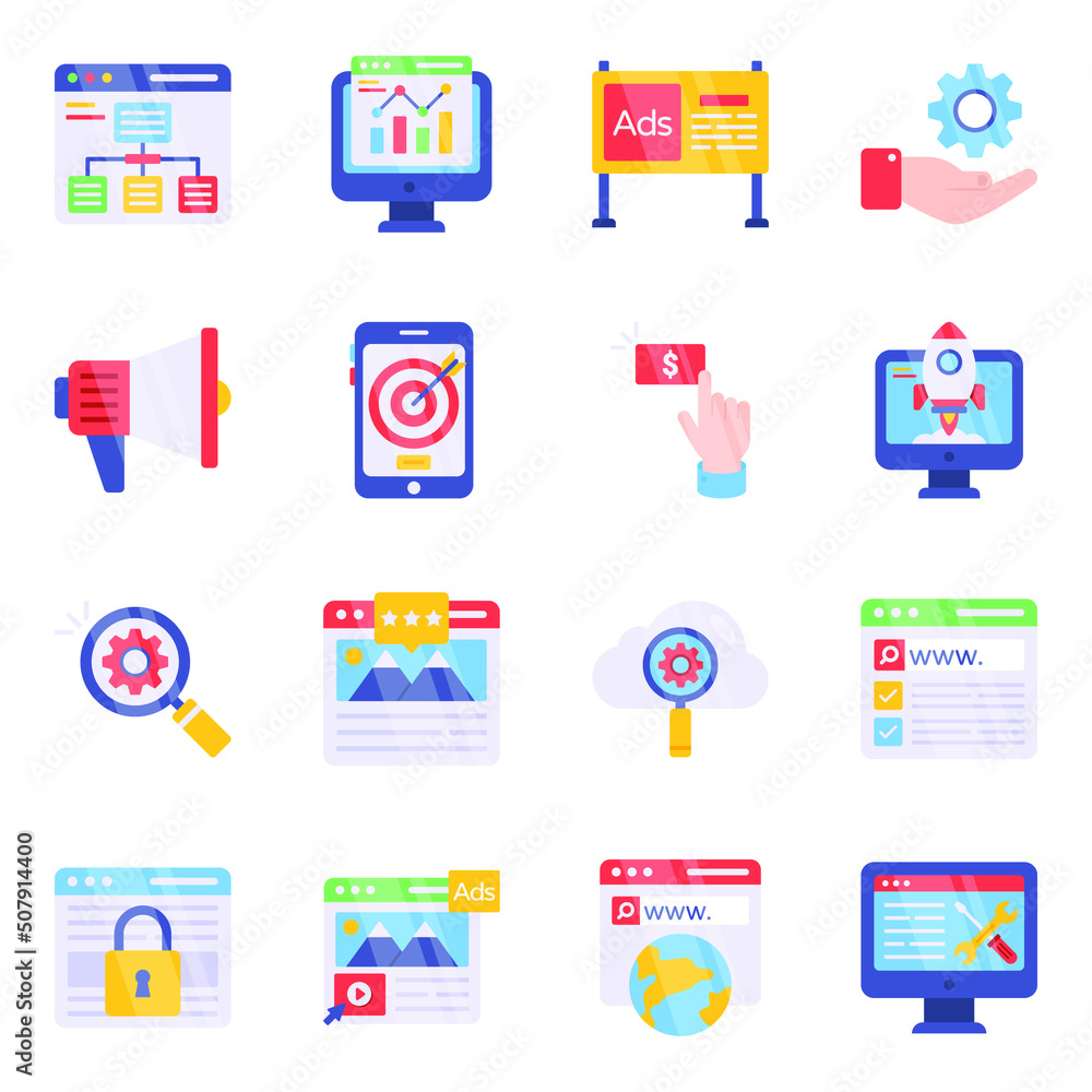 Pack of Seo Flat Icons
Pack of Seo Flat Icons
