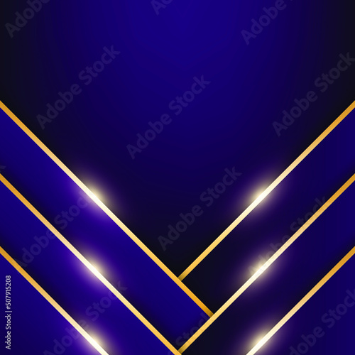 Blue and gold geometric background. Vector illustration.