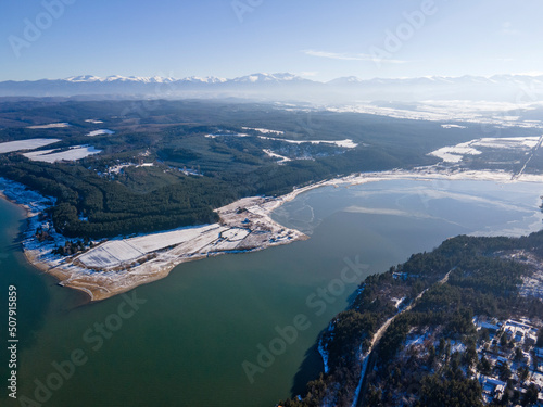 Aerial winter view of Iskar Reservoir, Bulgaria © Stoyan Haytov