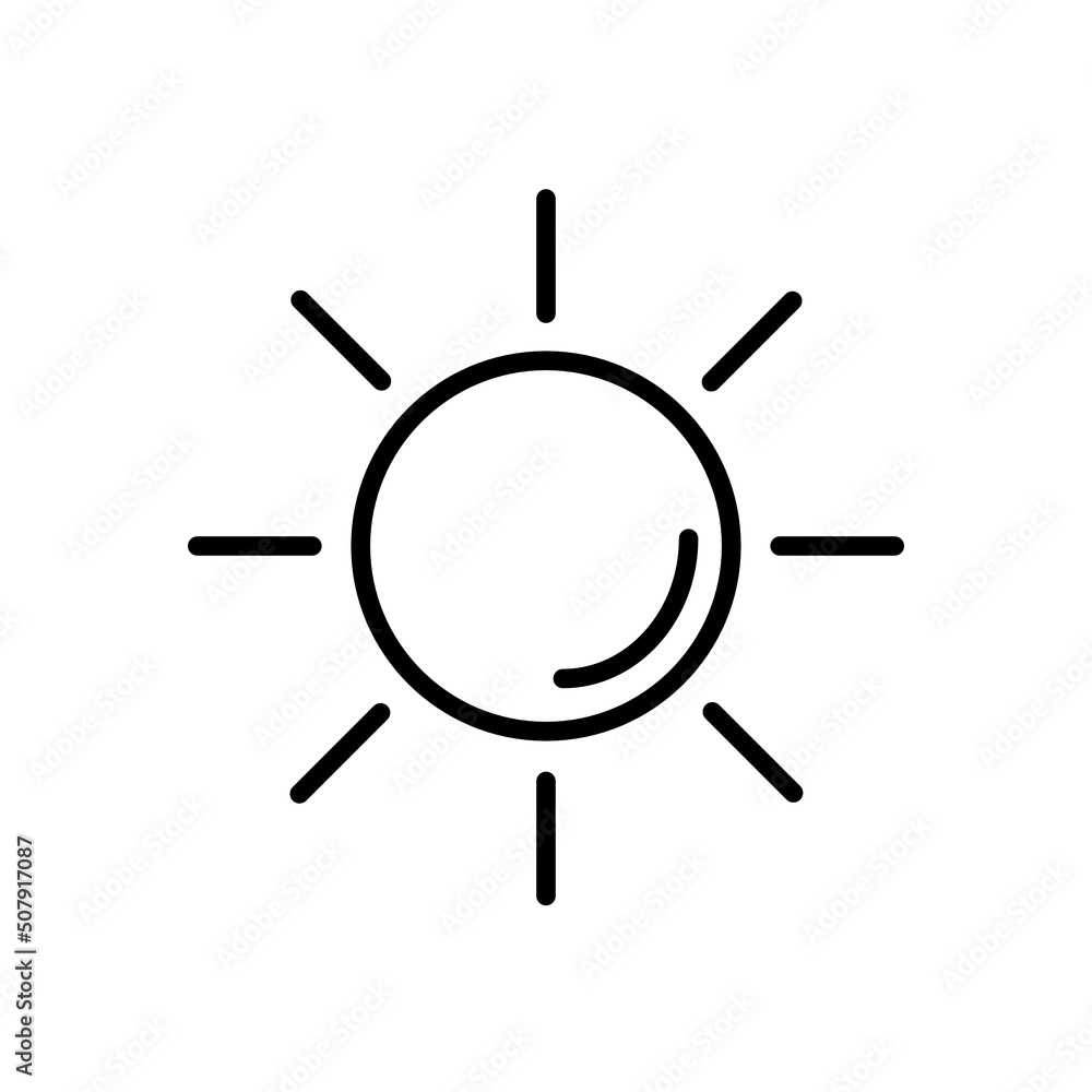 słońce ikona wektorowa - obrazy, fototapety, plakaty 