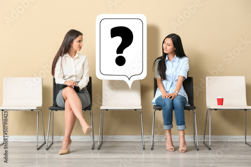 Young women waiting for job...