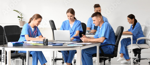 Group of students at medica...