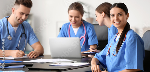 Group of students at medica...