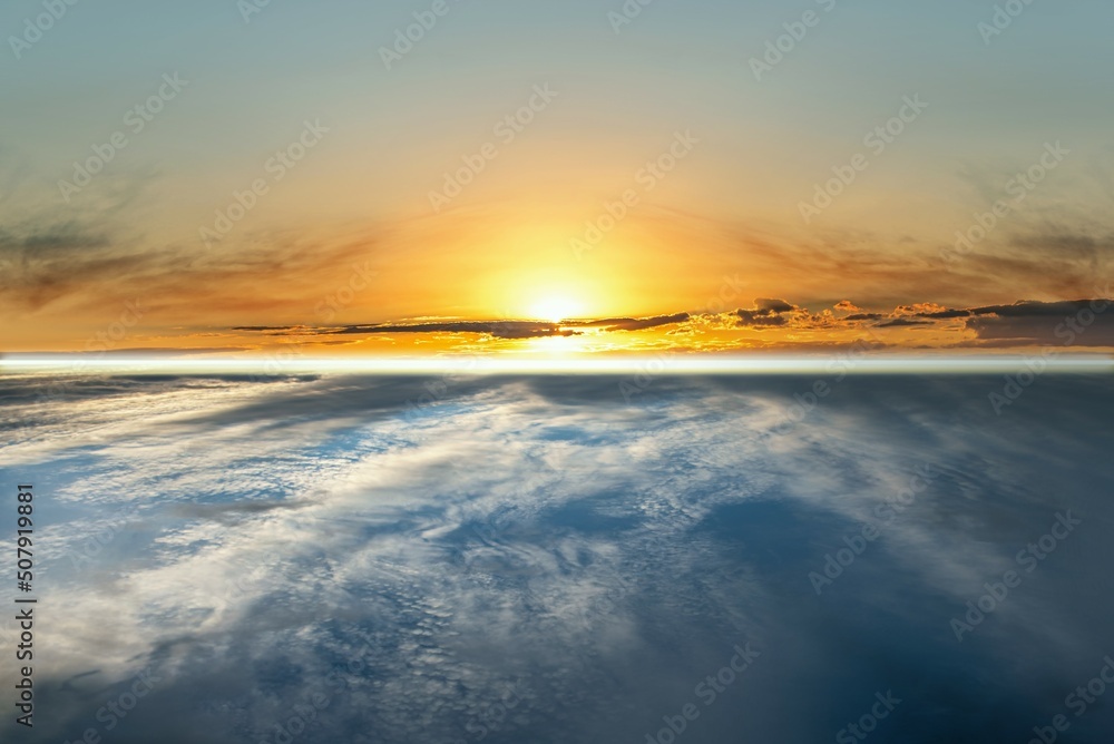 beautiful sky . horizon in the clouds at sunset