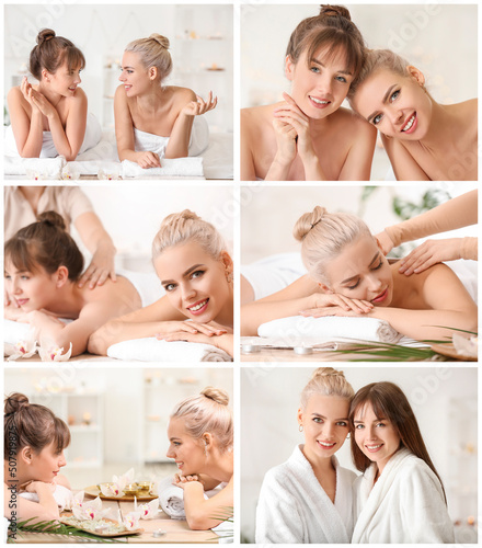Collage with young lesbian ...