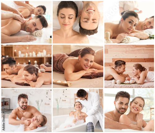 Collage with young couples ...