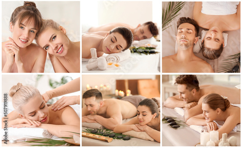 Collage with young couples ...