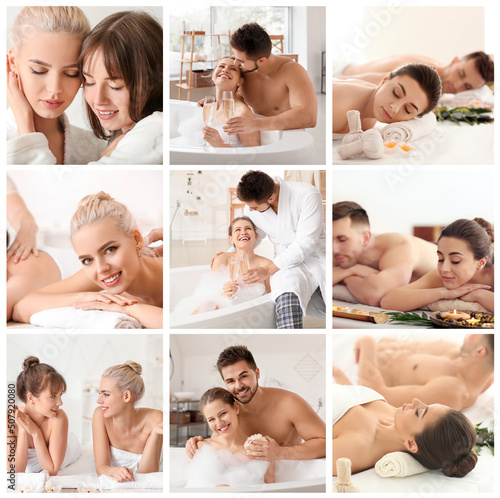 Collage with young couples ...