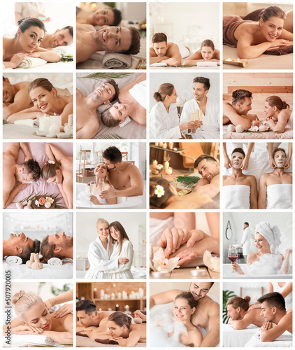 Collage with young couples ...