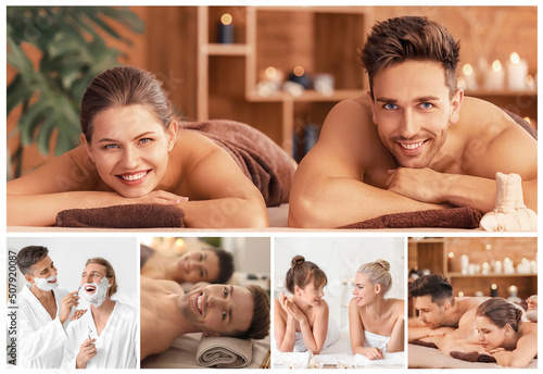 Collage with young couples ...