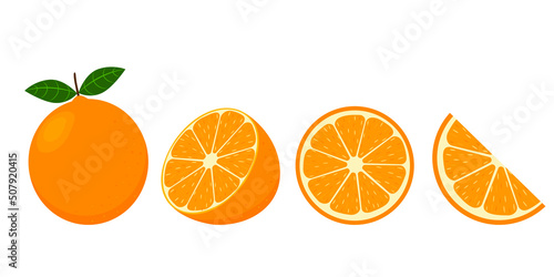 Canvastavla Set of fresh oranges
