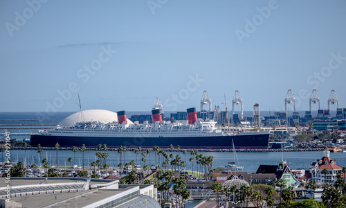 Queen Mary in Long Beach Harbor photo