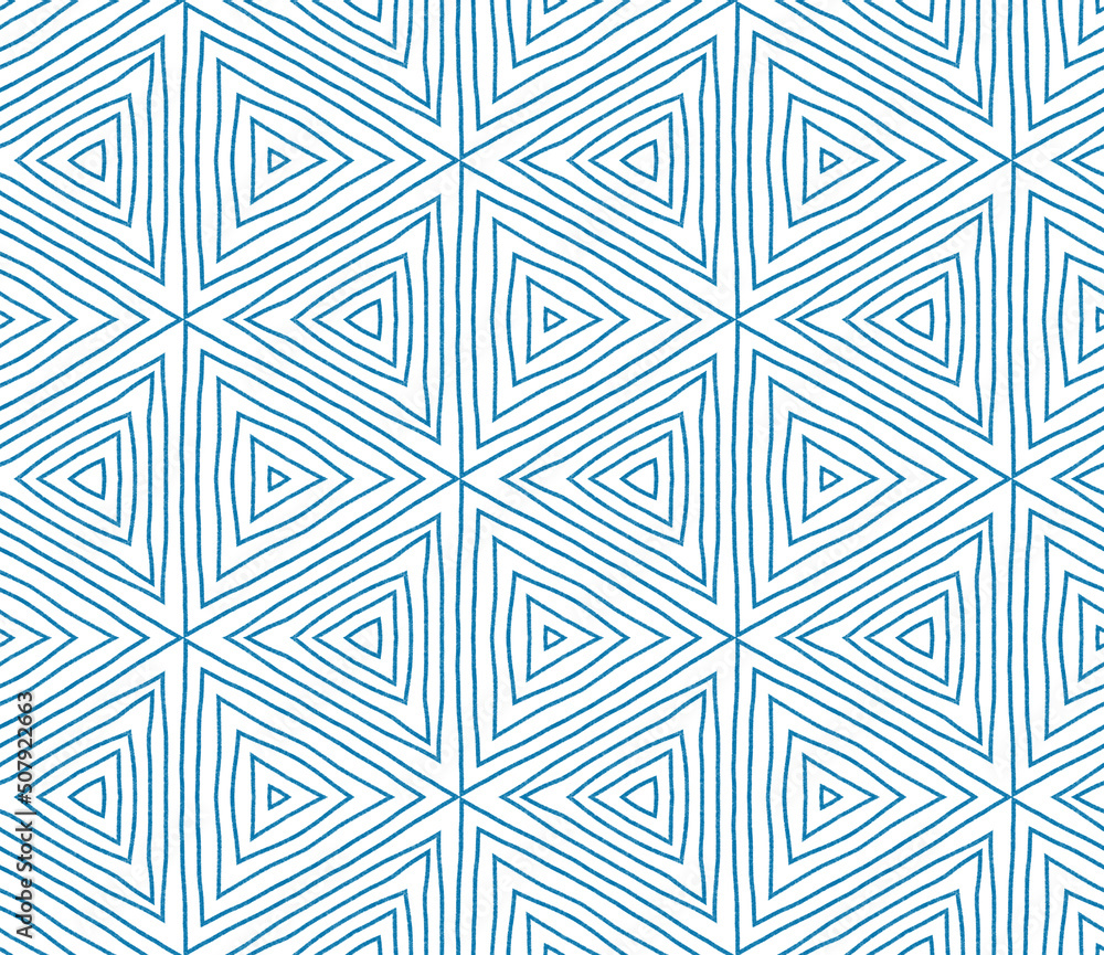 Exotic seamless pattern. Blue symmetrical Exotic seamless pattern. Blue symmetrical