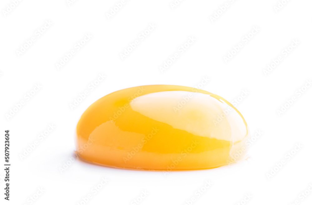 Egg yolk closeup isolated on white background Egg yolk closeup isolated on white background