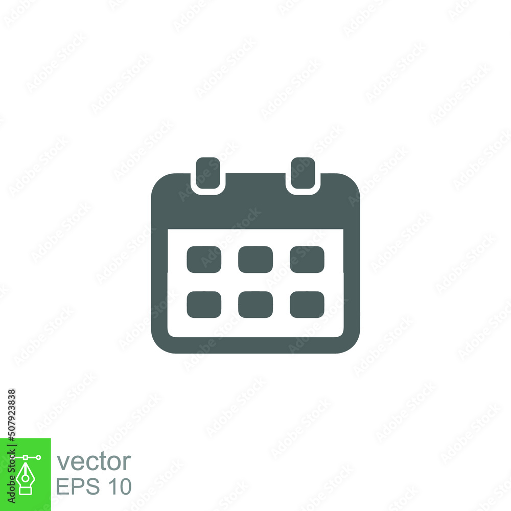 Calendar line icon. Simple outline style. Schedule, date, time symbol concept. Vector illustration isolated. EPS 10.