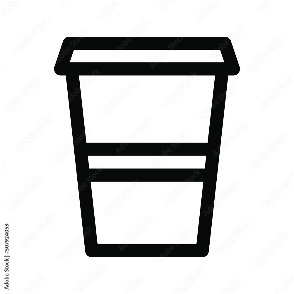Cup icon in flat style, Drink icon, Fast food, Isolated vector illustration, on a white background. Cup icon in flat style, Drink icon, Fast food, Isolated vector illustration, on a white background.