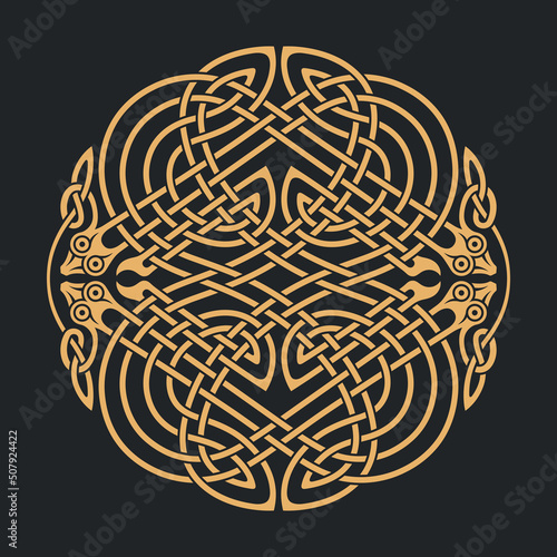 Vector celtic circlar knot. Original ethnic ornament.