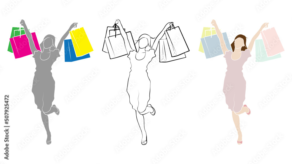 Shopping Female Character Design.