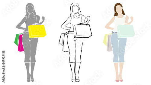 Shopping Female Character Design.
