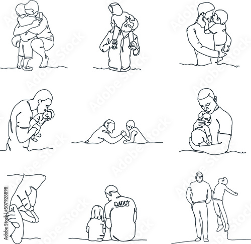 Fathers day linert drawing illustration