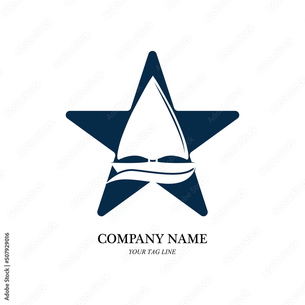 Obraz premium sailing boat logo and symbol vector